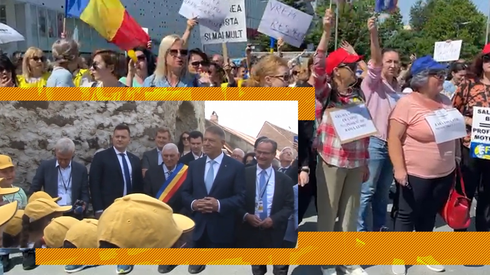 Iohannis, ironizat de mai mulți profesori care protestează în centrul Craiovei