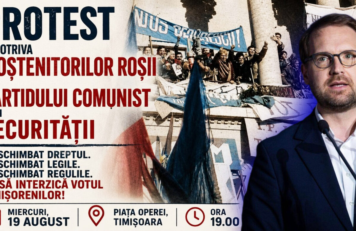 Susţinătorii lui Dominic Fritz ies în stradă. Miting pentru edilul Timişoarei care ar urma să plece acasă din cauza legii incompatibilităţii