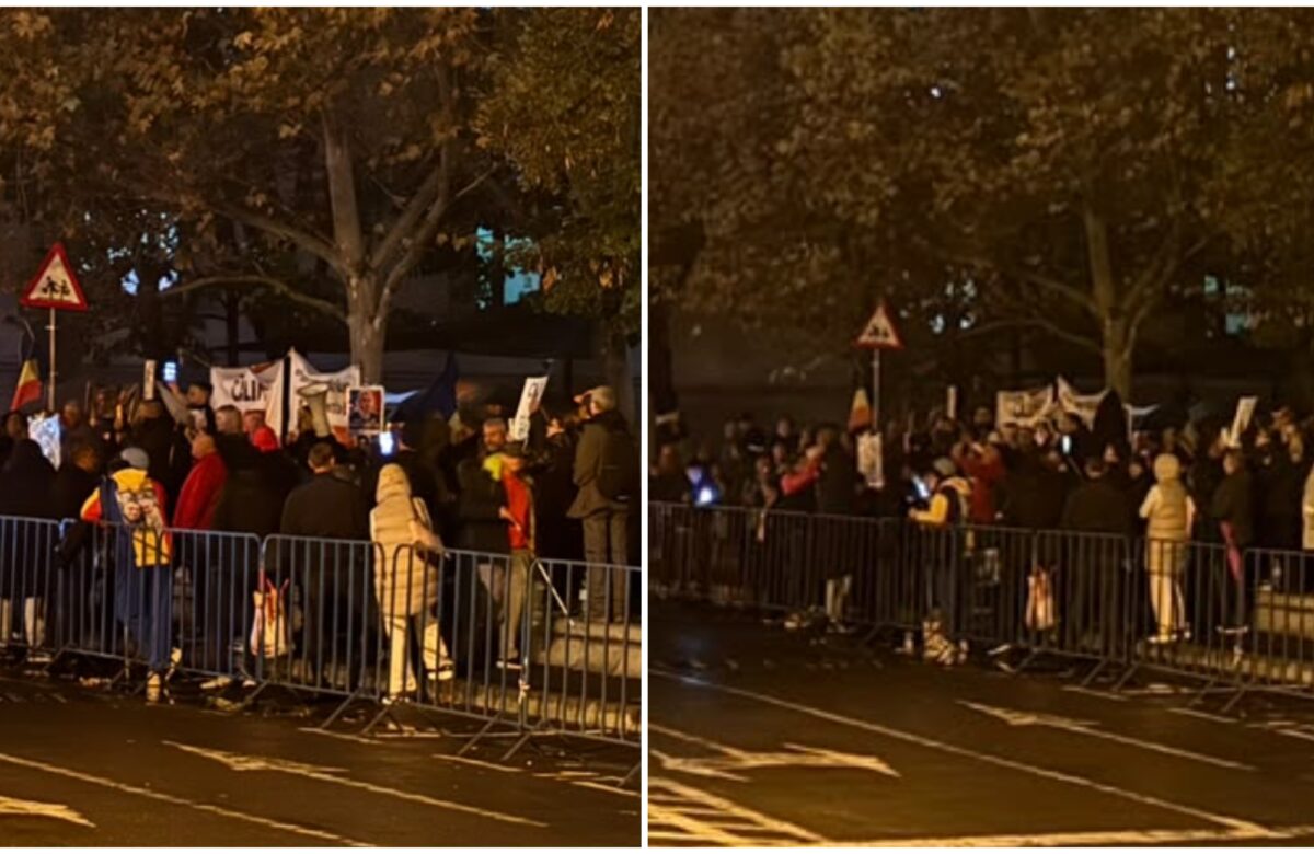 A 18-a noapte de proteste în fața Arestului Central, pentru susținerea lui Călin Georgescu. Oamenii cer eliberarea fostului prezidențiabil