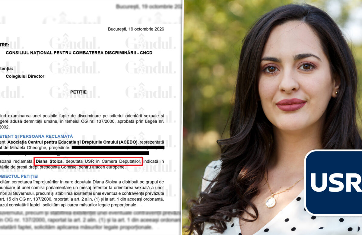 O asociație care luptă împotriva discriminării a depus plângere la CNCD împotriva deputatei USR Diana Stoica