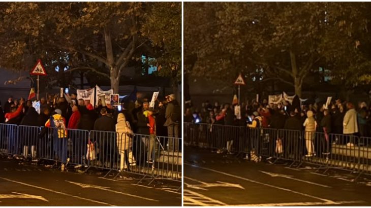 A 18-a noapte de proteste în fața Arestului Central, pentru susținerea lui Călin Georgescu. Oamenii cer eliberarea fostului prezidențiabil
