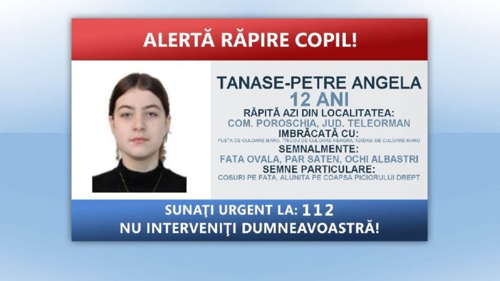 Alertă răpire copil în Teleorman, după ce o fată de 12 ani ar fi fost urcată forțat într-un autoturism de către trei persoane